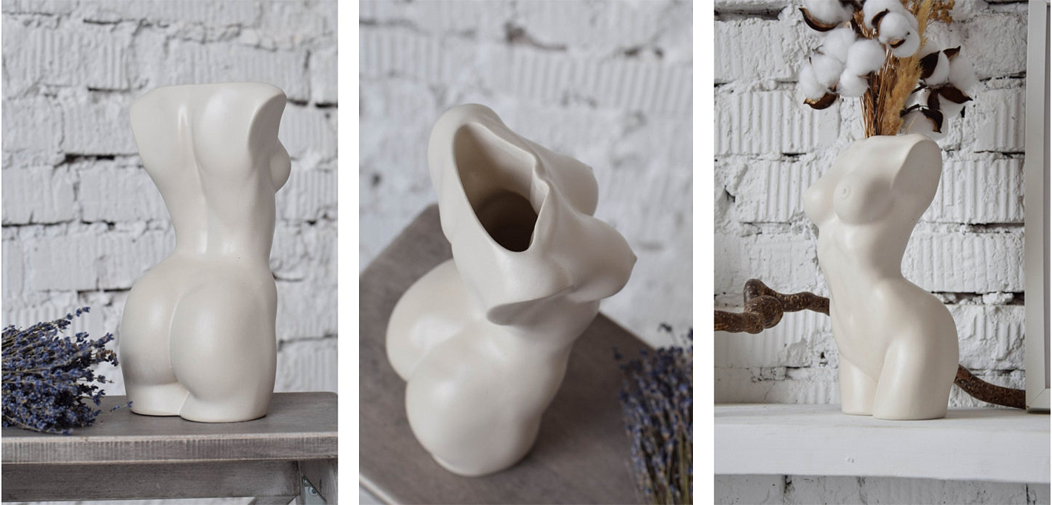 Ваза Vase Female Torso white Ваза Vase Female Torso white - Loft-Concept в Твери