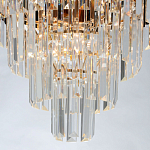 Люстра из черного металла с многоярусными подвесками из прозрачного хрусталя на золотой цепи Empire Black Chandelier Crystal варинант исполнения - 7 | Loft Concept в Твери