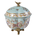 Шкатулка голубого цвета с цветочными орнаментами Blue Garden варинант исполнения - 2 | Loft Concept в Твери