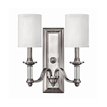 Бра с 2-мя белыми текстильными абажурами Hinkley варинант исполнения - 1 | Loft Concept в Твери