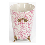 Кашпо из белого фарфора с розовым цветочным орнаментом Eden Garden варинант исполнения - 3 | Loft Concept в Твери