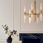 Люстра золотая с 16-ю тонкими цилиндрическими плафонами Shoulders варинант исполнения - 3 | Loft Concept в Твери