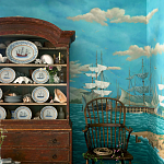 Обои ручная роспись Nantucket Crossing Brandt colourway on scenic paper варинант исполнения - 1 | Loft Concept в Твери