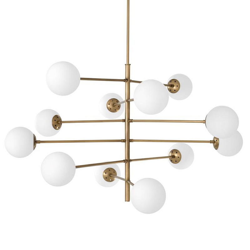 Люстра Chandelier Tortora Латунь Античная полированная Белый Люстра Chandelier Tortora Латунь Античная полированная Белый в Твери | Loft Concept