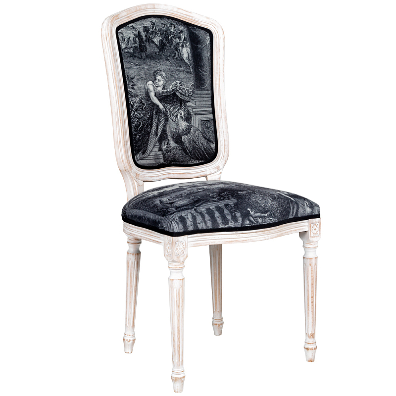Стул Chambord Stool Черно-белый Белый винтажная патина Стул Chambord Stool Черно-белый Белый винтажная патина в Твери | Loft Concept