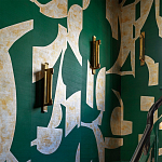 Обои ручная роспись в стиле Арт-деко Symphony Original colourway on Jade silk dupion варинант исполнения - 3 | Loft Concept в Твери