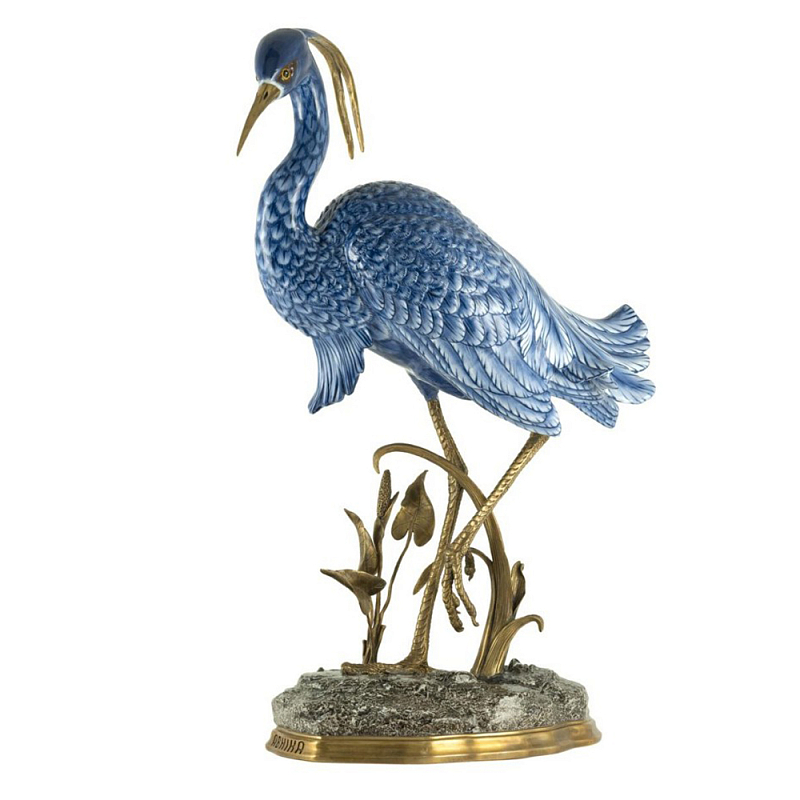 Статуэтка HERON ATLANTA BLUE Синий Бронза Статуэтка HERON ATLANTA BLUE Синий Бронза в Твери | Loft Concept