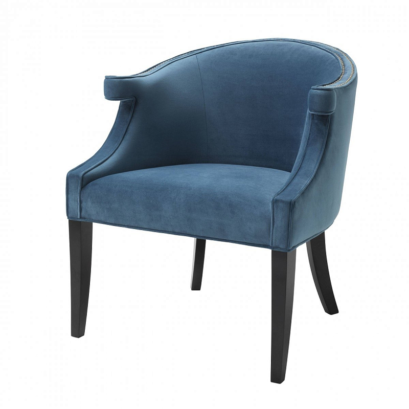 Кресло Eichholtz Chair Margaux blue Черный Синий Кресло Eichholtz Chair Margaux blue Черный Синий в Твери | Loft Concept