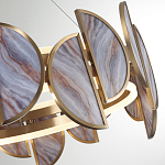 Люстра круглая с полукруглыми плафонами из искусственного алебастра в бронзовой оправе Marbella варинант исполнения - 4 | Loft Concept в Твери