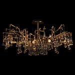 Потолочная люстра в виде ветвей деревьев золотого цвета с прозрачными подвесками-каплями Droplet Chandelier варинант исполнения - 2 | Loft Concept в Твери