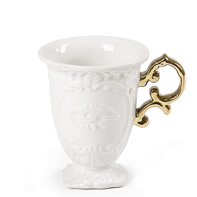 Кружка Seletti I-Mug Gold Белый Золотой в Твери | Loft Concept 