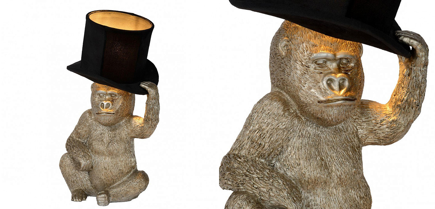 Настольная лампа с Обезьяной Funny Gorilla with a hat Настольная лампа с Обезьяной Funny Gorilla with a hat - Loft-Concept в Твери