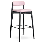 Барный стул из массива ясеня с обивкой из рогожки Elegant Ash Shape варинант исполнения - 1 | Loft Concept в Твери