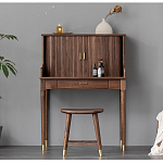 Туалетный стол деревянный с ящиком и зеркалом Moon Walnut Furniture варинант исполнения - 2 | Loft Concept в Твери