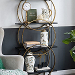 Ваза белая с крышкой с рисунком зеленых и золотых листьев 40 см Chinoiserie Ceramics варинант исполнения - 3 | Loft Concept в Твери