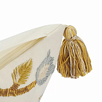 Чехол на подушку с кисточками и вышивкой птиц Ethnic mix Birds Square варинант исполнения - 3 | Loft Concept в Твери