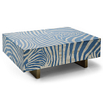 Кофейный стол Kenya Coffee Table Bone Inlay ZEBRA blue варинант исполнения - 4 | Loft Concept в Твери