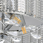 Люстра круглая на цепи цвета хром с прозрачными рельефными хрустальными пластинами Textured Glass Chandelier варинант исполнения - 4 | Loft Concept в Твери