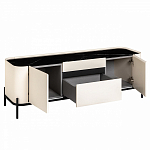 ТВ-тумба белая с чёрной столешницей с 2-мя дверками и ящиком San Marco варинант исполнения - 2 | Loft Concept в Твери