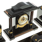 Настольный письменный набор с часами из природного камня обсидиана National Еmblem варинант исполнения - 4 | Loft Concept в Твери