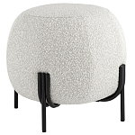 Пуф в ткани букле молочного цвета Pikelet варинант исполнения - 1 | Loft Concept в Твери