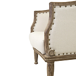 Кресло низкое с мягкой обивкой из льна на 4-х деревянных ножках Emile Armchair beige варинант исполнения - 4 | Loft Concept в Твери