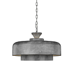 Подвесной светильник с массивным круглым стальным плафоном серого цвета в индустриальном стиле на цепи Feiss варинант исполнения - 1 | Loft Concept в Твери