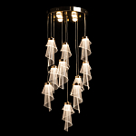 Люстра каскадная с 10-ю прозрачными плафонами Wave Line варинант исполнения - 3 | Loft Concept в Твери