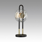 Настольная лампа черного цвета с круглым прозрачным стеклянным плафоном Virelia  варинант исполнения - 3 | Loft Concept в Твери