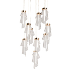 Люстра каскадная с 10-ю прозрачными плафонами Wave Line варинант исполнения - 1 | Loft Concept в Твери