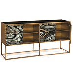 Дизайнерский комод с 4-мя дверцами в черно-золотых тонах Calista варинант исполнения - 2 | Loft Concept в Твери