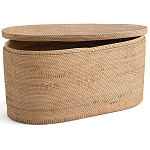 Плетеная овальная корзина с крышкой Shani Rattan Basket варинант исполнения - 2 | Loft Concept в Твери