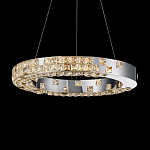 Люстра серебряная в форме кольца с мозаичным хрустальным оформлением Sparks of Crystal варинант исполнения - 2 | Loft Concept в Твери