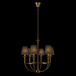 Люстра на металлическом основании бронзового цвета с 6-ю черными конусовидными абажурами Dignity варинант исполнения - 3 | Loft Concept в Твери