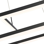 Подвесной светильник светодиодный с 2-мя черными прямоугольными плафонами из алюминия и акрила с пультом для регулировки света Smeragde Light Black варинант исполнения - 2 | Loft Concept в Твери