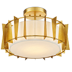 Потолочный светильник круглый с каркасом в форме треугольников и тканевым абажуром Brutal Light варинант исполнения - 3 | Loft Concept в Твери