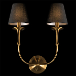 Бра с металлическим основанием бронзового цвета и 2-мя черными конусовидными абажурами Dignity варинант исполнения - 4 | Loft Concept в Твери