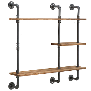 Полка Industrial Wood Metal Shelf