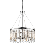 Люстра круглая цвета хром с вертикальными стеклянными трубками и круглыми подвесками Kichler варинант исполнения - 1 | Loft Concept в Твери