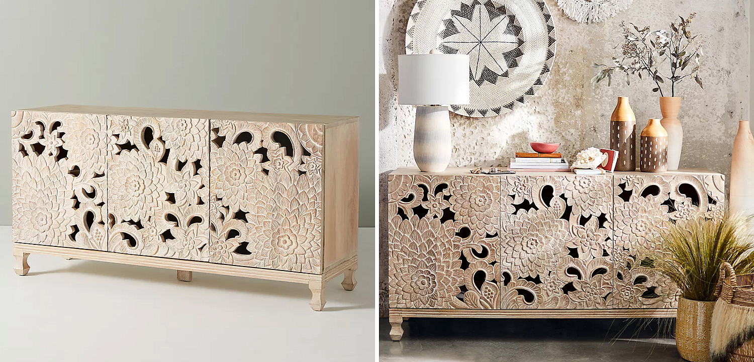 Буфет Handcarved Lotus Media Console Буфет Handcarved Lotus Media Console - Loft-Concept в Твери