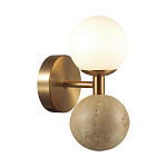 Бра с шарообразным матовым плафоном и шаром из камня на металлическом основании Orb Essence варинант исполнения - 1 | Loft Concept в Твери