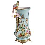 Ваза с птичкой из фарфора с бронзовыми элементами Garden of Eden варинант исполнения - 1 | Loft Concept в Твери