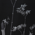 Обои ручная роспись Bamboo Argent on Pitch dyed silk варинант исполнения - 2 | Loft Concept в Твери