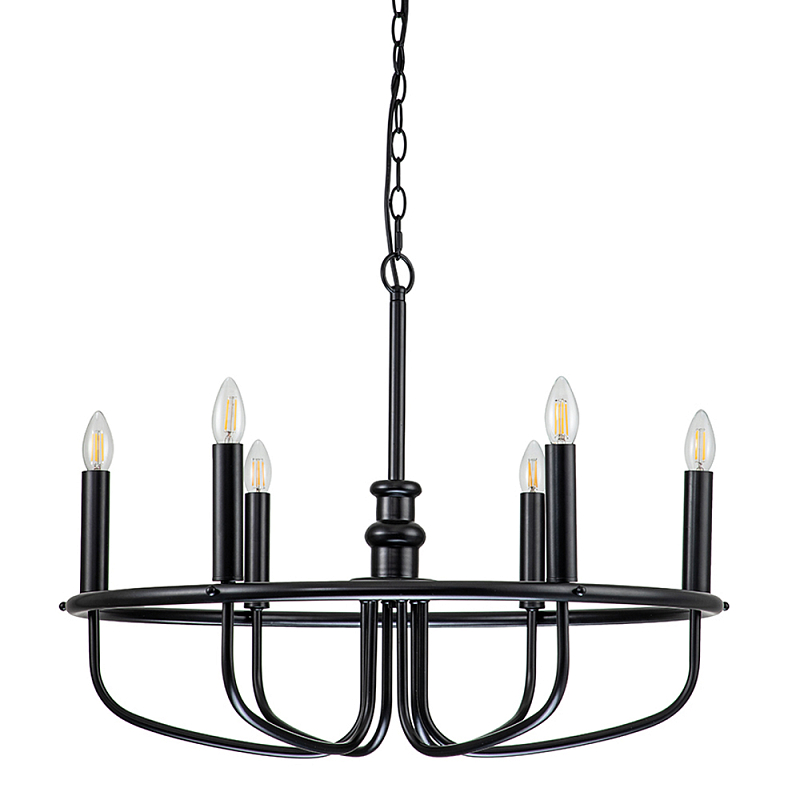 Люстра круглая с 6-ю лампами Kichler Латунь Черный Никель в Твери | Loft Concept 