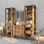 Витрина правая из массива дуба с 5-ю полками и 2-мя ящиками Tasteful Furniture варинант исполнения - 3 | Loft Concept в Твери