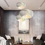 Подвесной светильник с белыми изящными декоративными лепестками Volumetric Petal Lamp варинант исполнения - 7 | Loft Concept в Твери