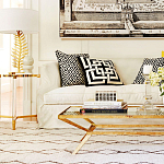 Золотой приставной столик с круглой стеклянной столешницей Weightless Table варинант исполнения - 6 | Loft Concept в Твери