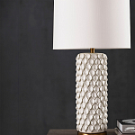 Настольная лампа покрытая лепестками белых цветов Fancy Calla Lily варинант исполнения - 3 | Loft Concept в Твери