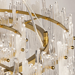 Люстра круглая с прозрачными стержнями разной длины Textured Glass Chandelier варинант исполнения - 10 | Loft Concept в Твери