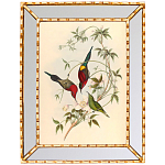 Постер с изображением птиц и цветов в зеркальной раме Blooming Birds Poster варинант исполнения - 2 | Loft Concept в Твери